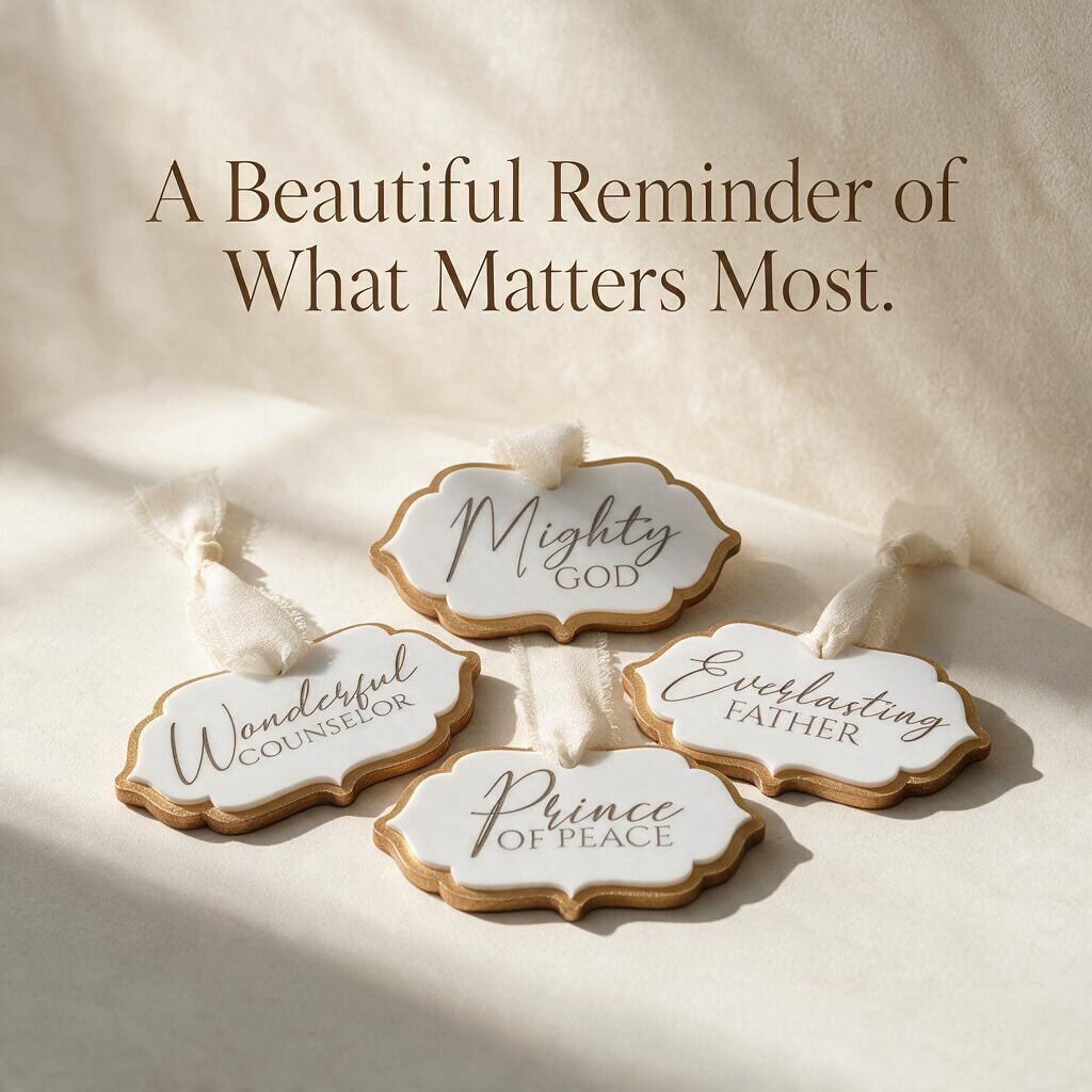 Isaiah 9:6 Christmas Ornaments Set of 4