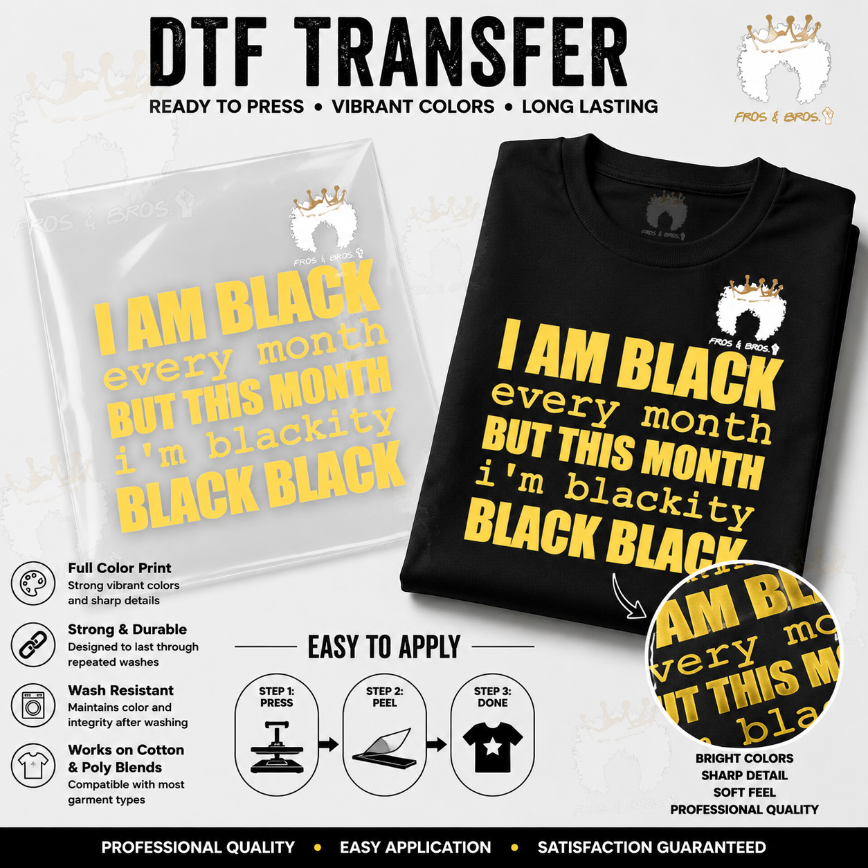 I'm Black Every Month – DTF Transfer