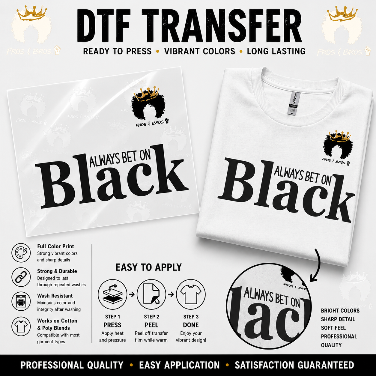 Always Bet on Black – DTF Transfer