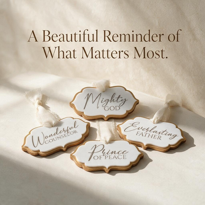 Isaiah 9:6 Christmas Ornaments Set of 4