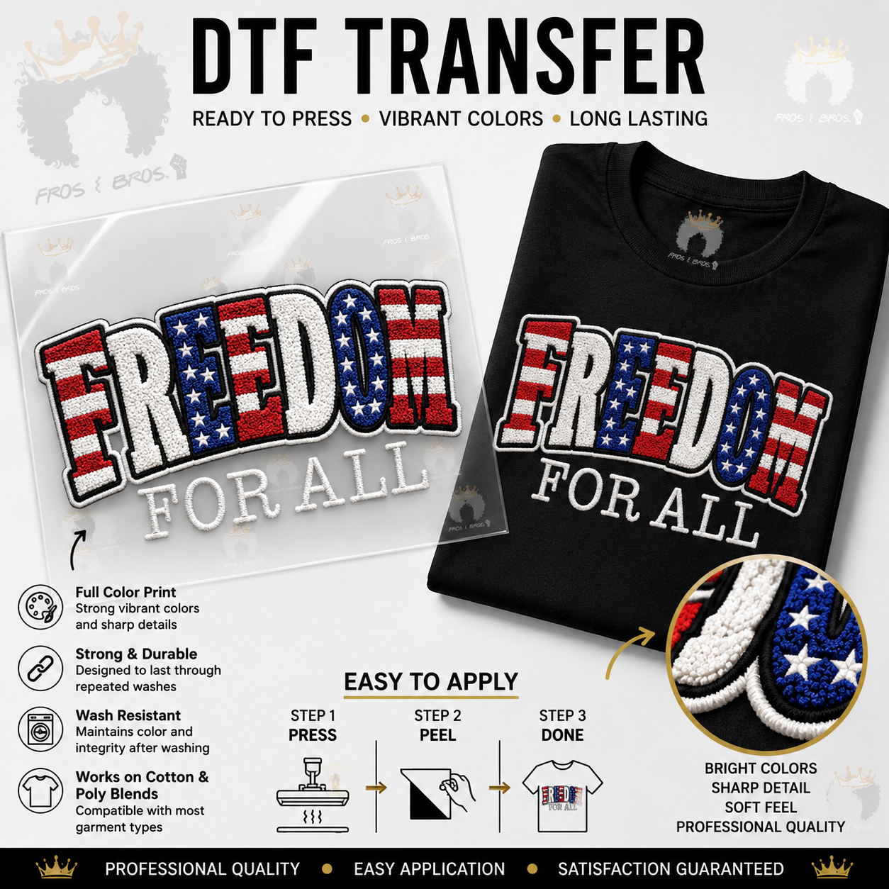 Freedom for All DTF Transfer – Choose Your Style