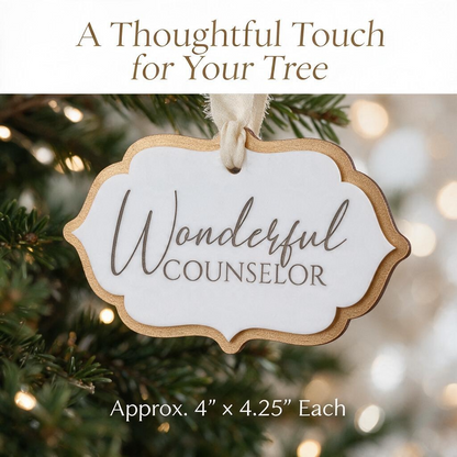 Isaiah 9:6 Christmas Ornaments Set of 4