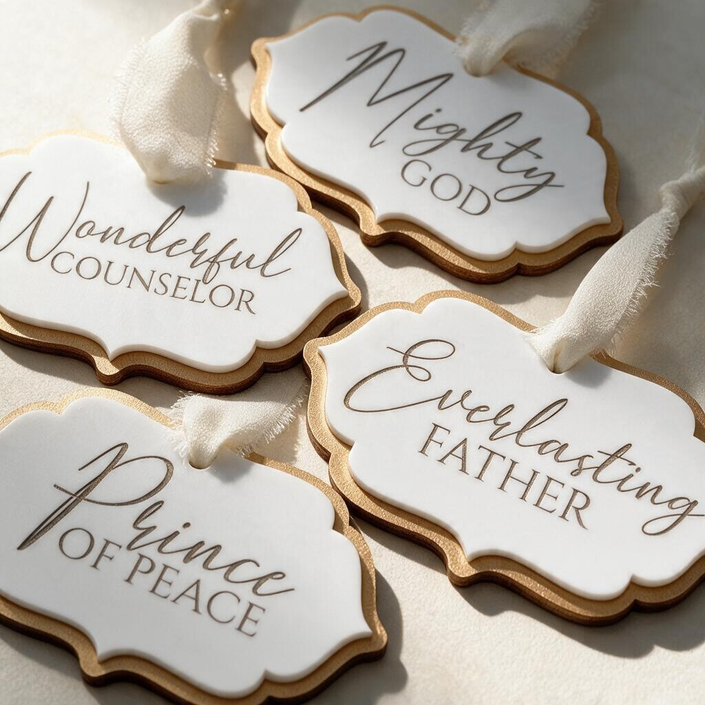 Isaiah 9:6 Christmas Ornaments Set of 4