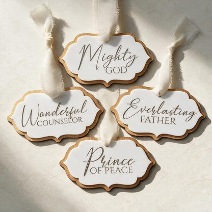 Isaiah 9:6 Christmas Ornaments Set of 4