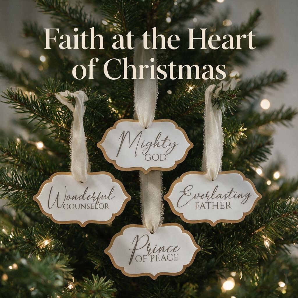 Isaiah 9:6 Christmas Ornaments Set of 4