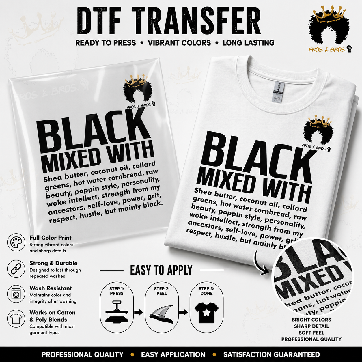Black Mixed With – DTF Transfer