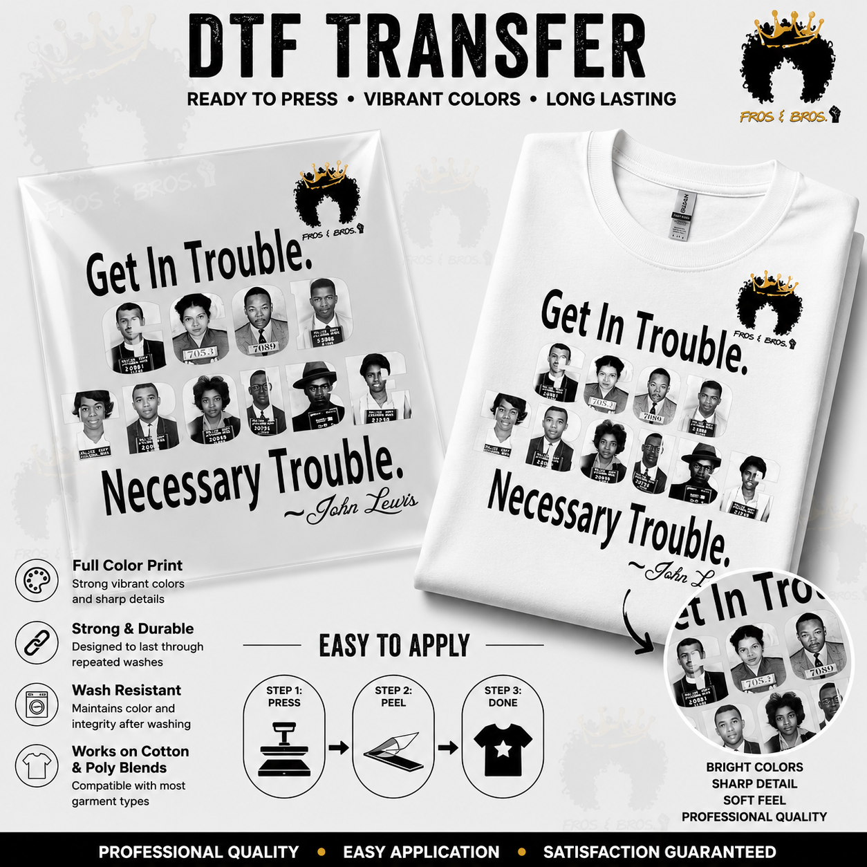 Get In Trouble. Necessary Trouble. – DTF Transfer