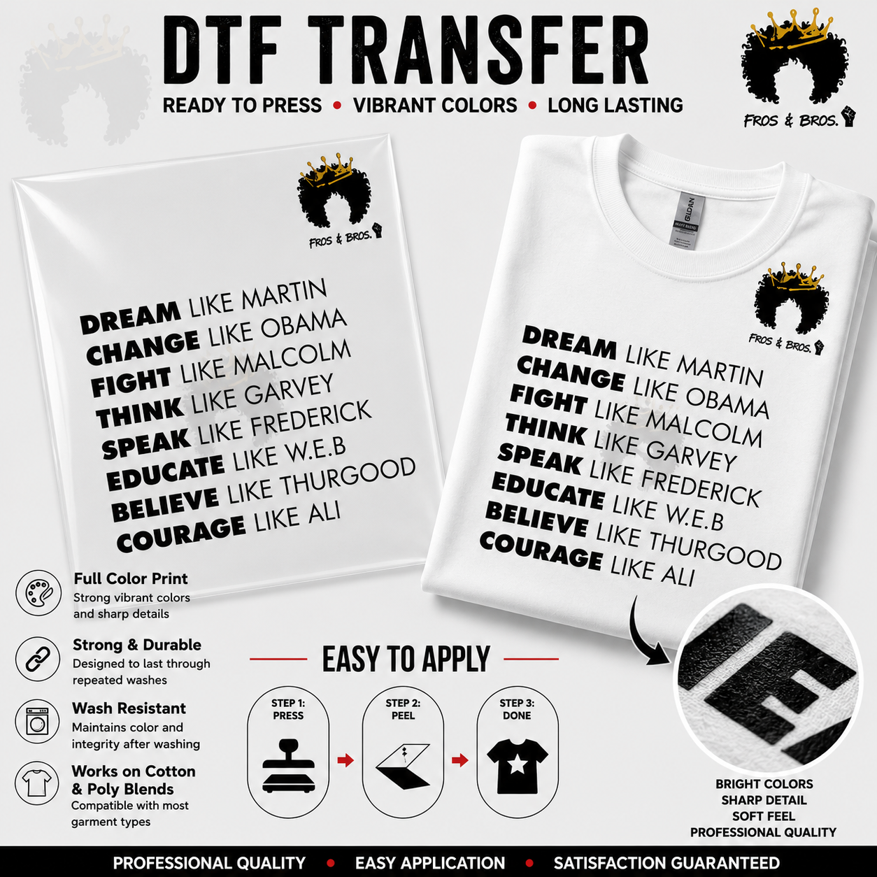 Educate. Believe. Courage. – DTF Transfer