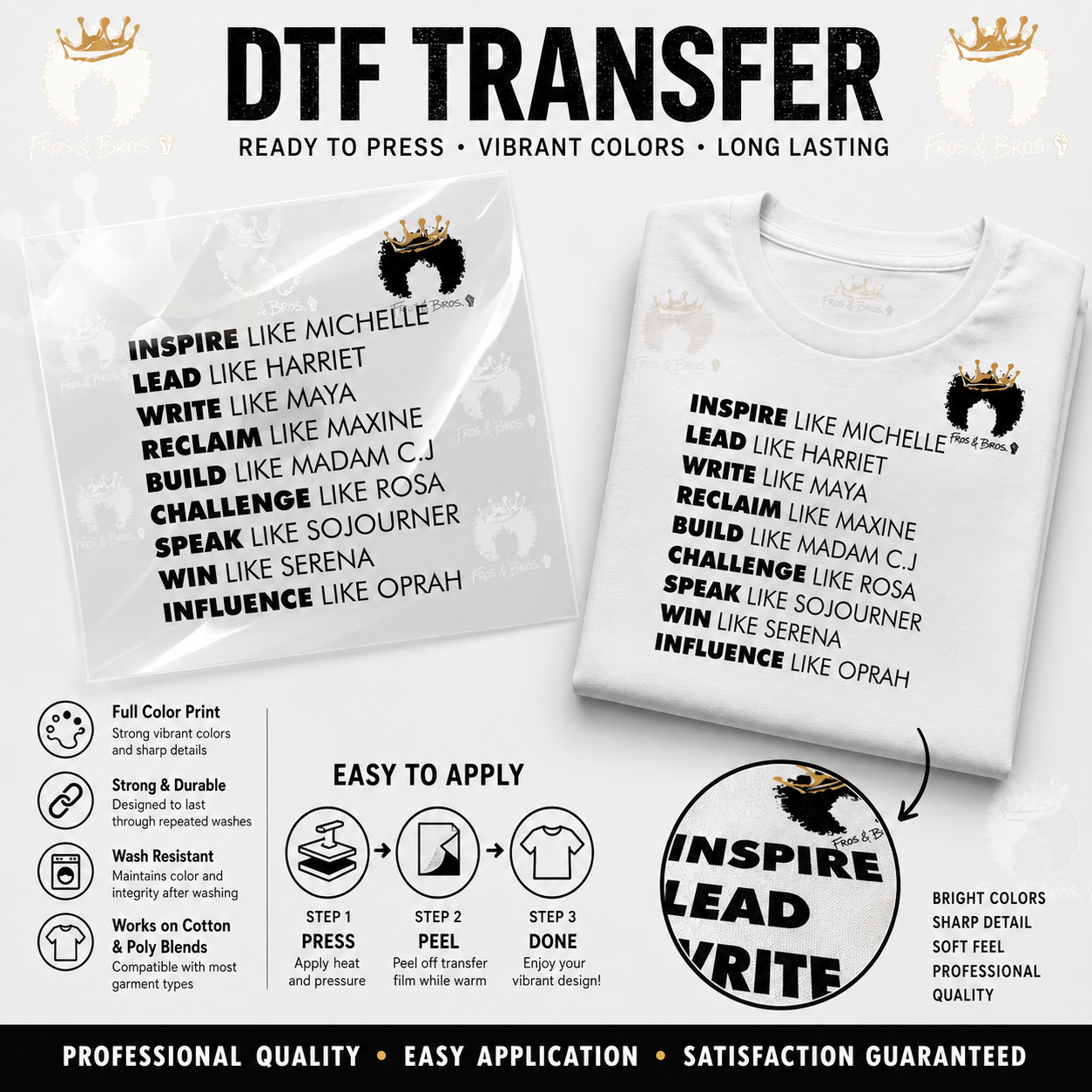 Inspire. Lead. Write. Win. – DTF Transfer