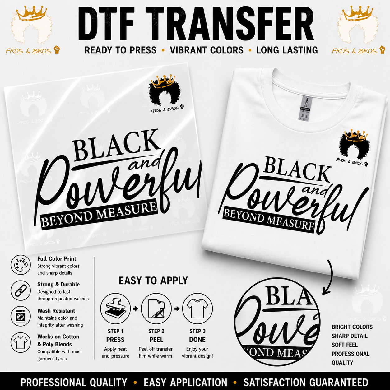 Black and Powerful Beyond Measure – DTF Transfer