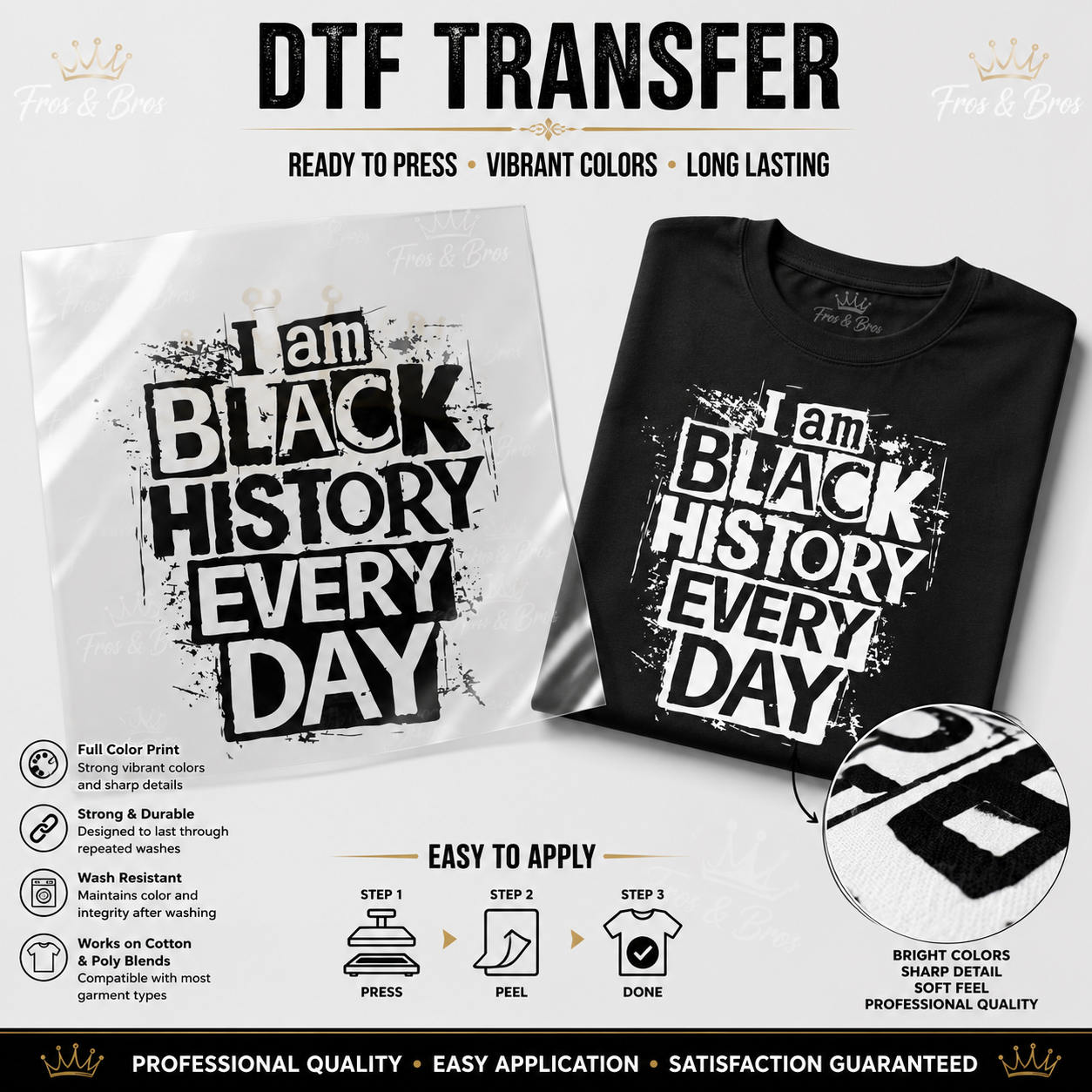 I Am Black History. Every Day. - DTF Transfer