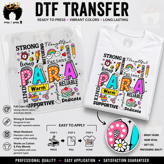 P.A.R.A. Word Art DTF Transfer