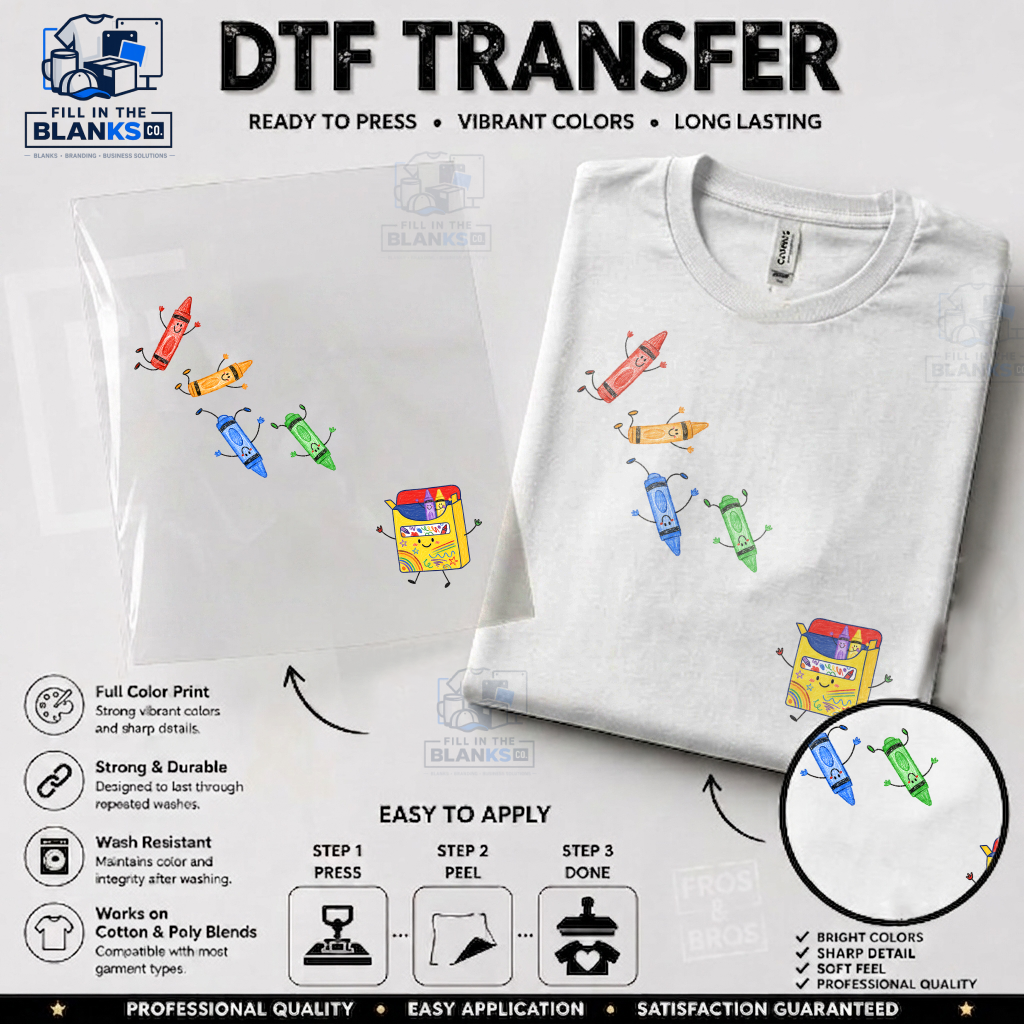 Cute Crayon DTF Transfer