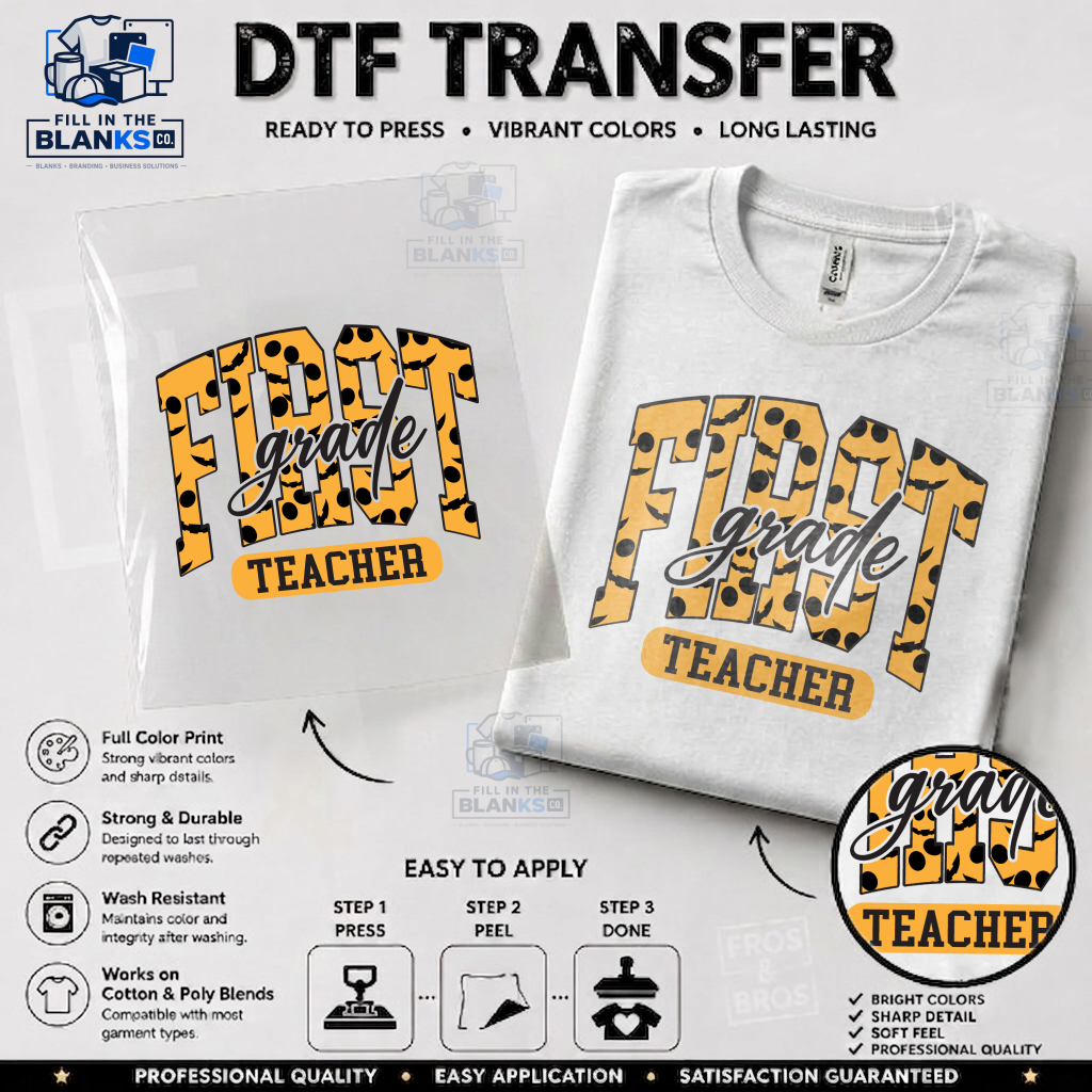My Grade, My Style™ Teacher DTF Transfer | Customize Your Grade & Pattern