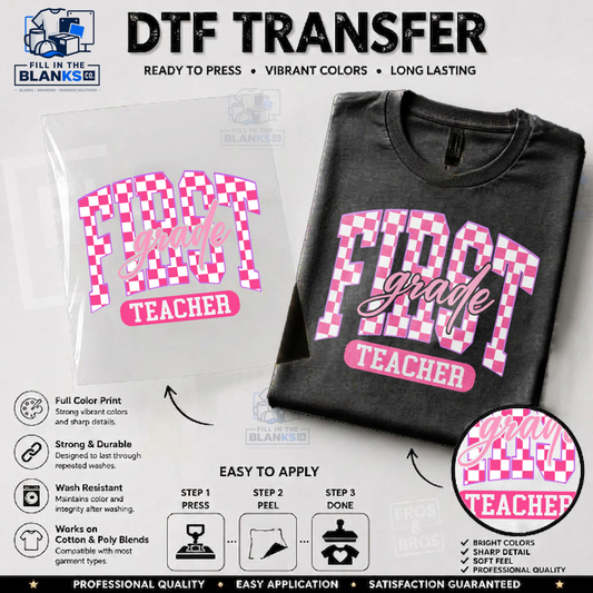 My Grade, My Style™ Teacher DTF Transfer | Customize Your Grade & Pattern