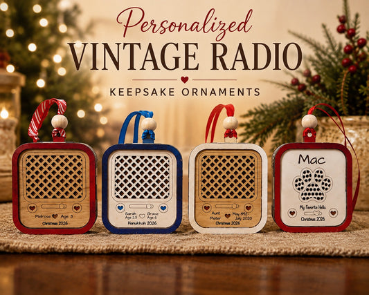 Personalized Vintage Radio Ornament