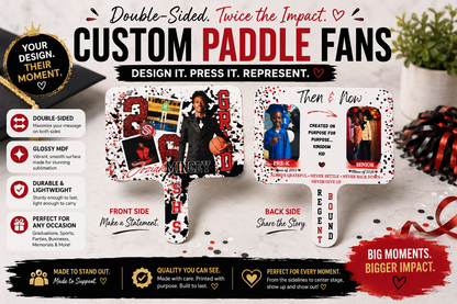 Double-Sided Paddle Fan – Customizeable