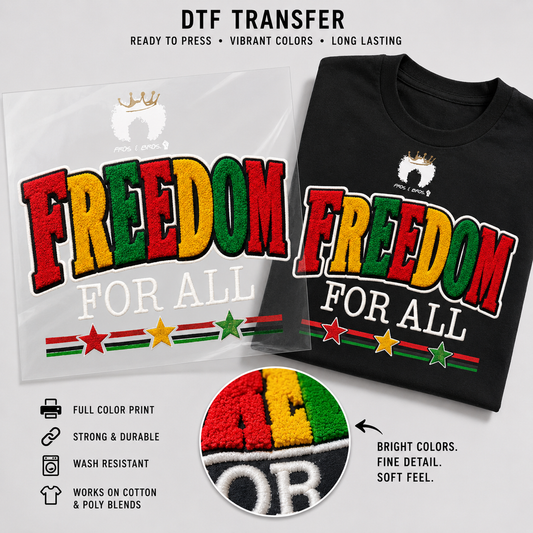 Freedom for All DTF Transfer – Choose Your Style