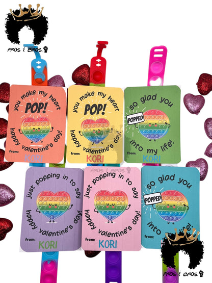 Pop-It Valentine Card Set (Set of 4)
