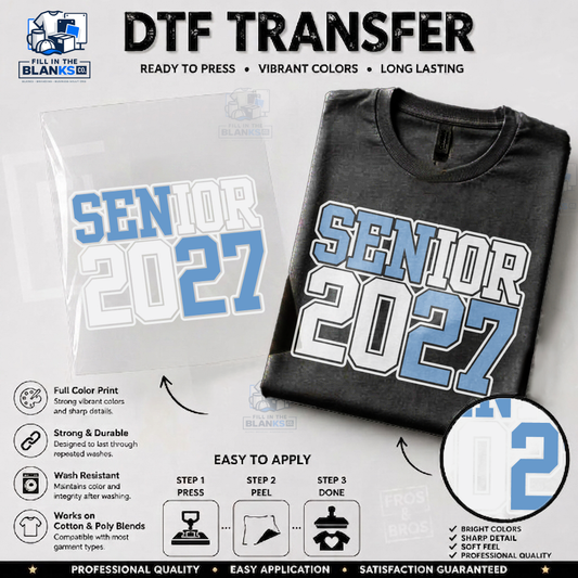 Senior 2027 Two-Tone DTF Transfer